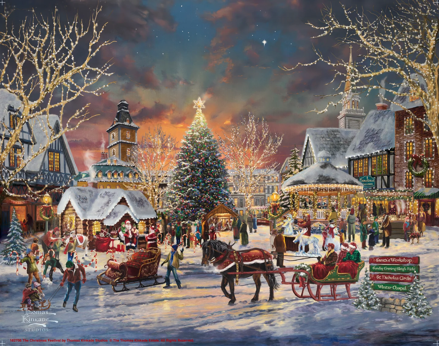 Shop The Christmas Festival Prints Wall Art From Thomas Kinkade Studios