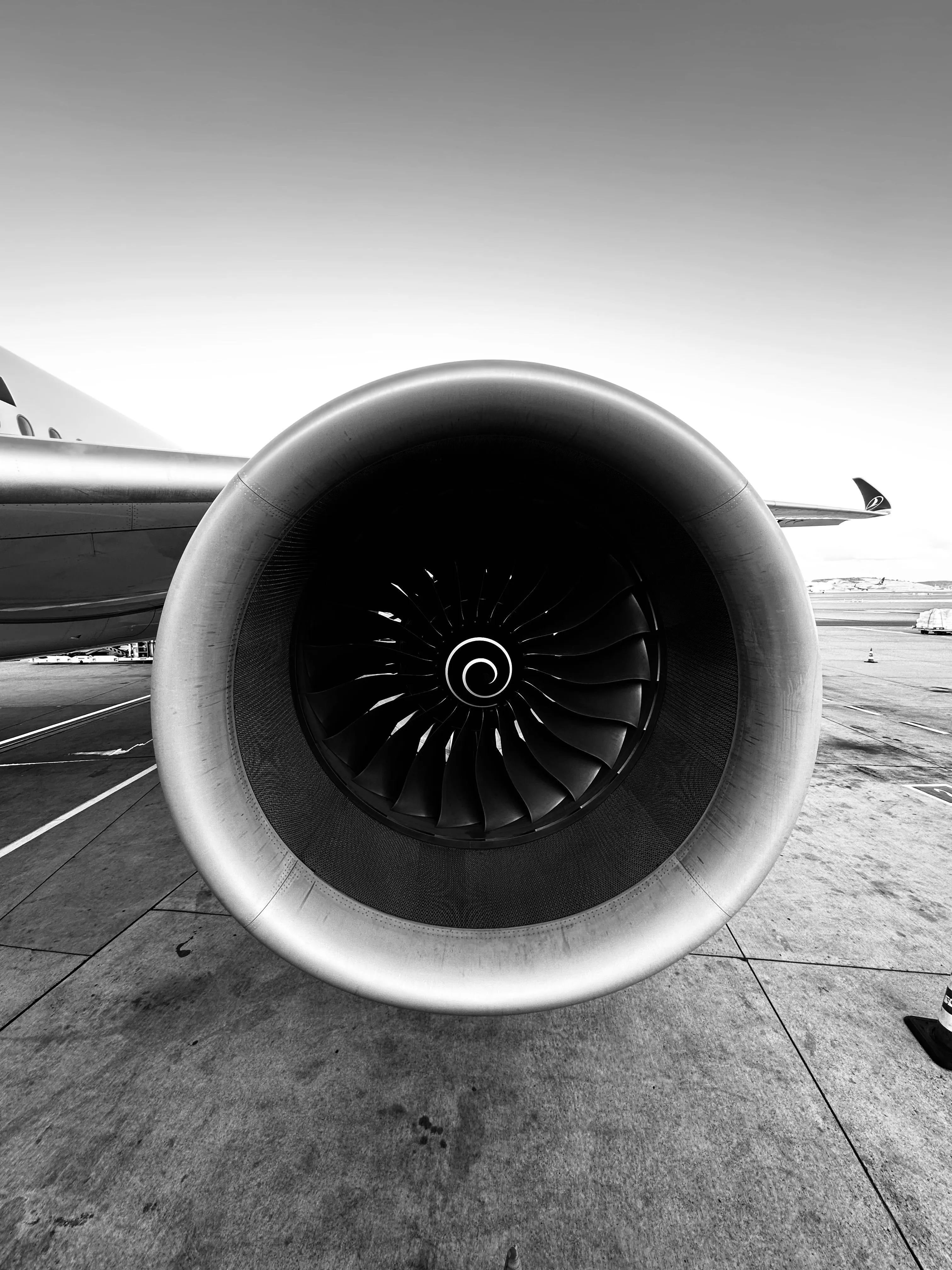 Close Up View Of Airplane Jet Engine On Tarmac · Free