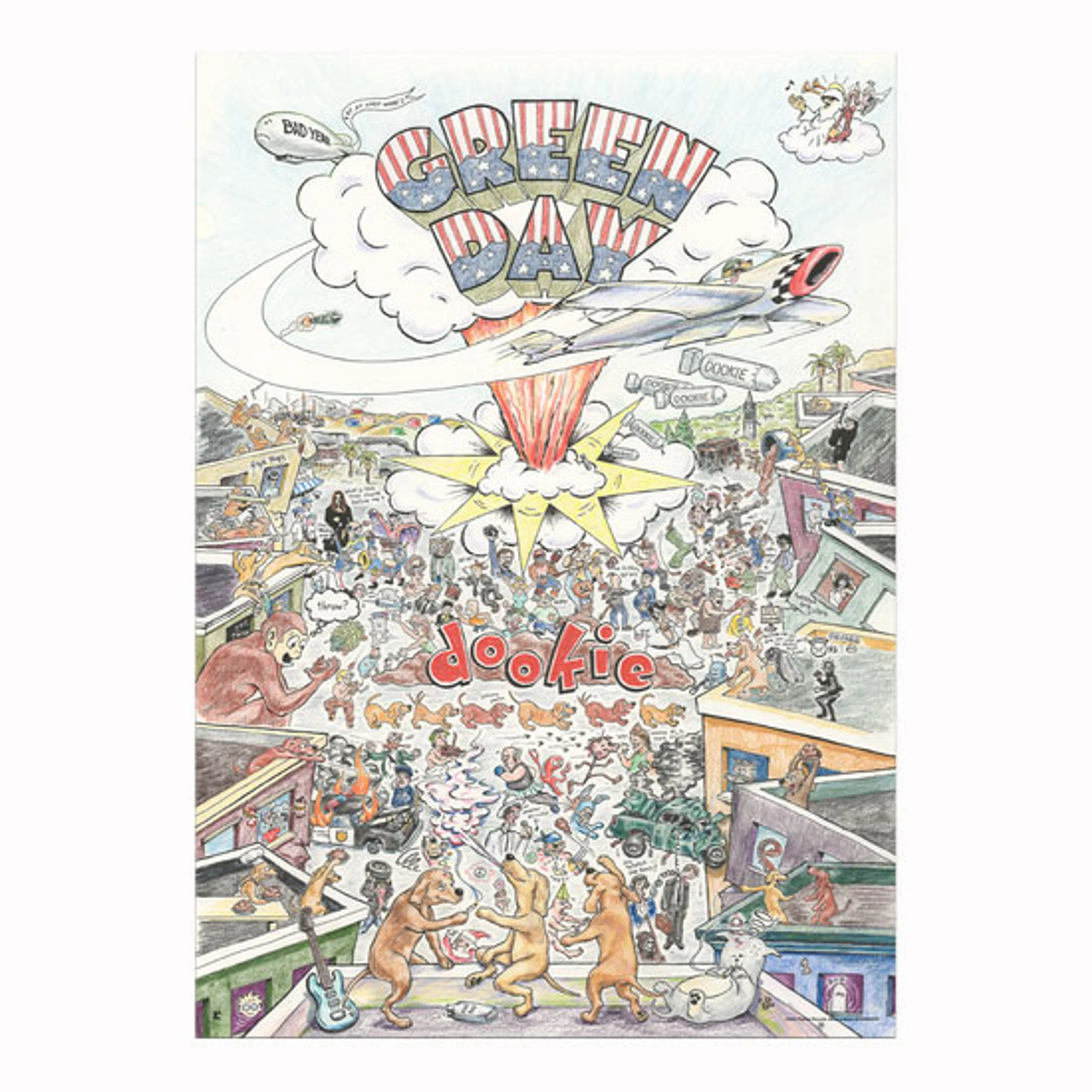 Green Day Dookie Poster Green Day Dookie Album Cover Poster Complete Tracklist