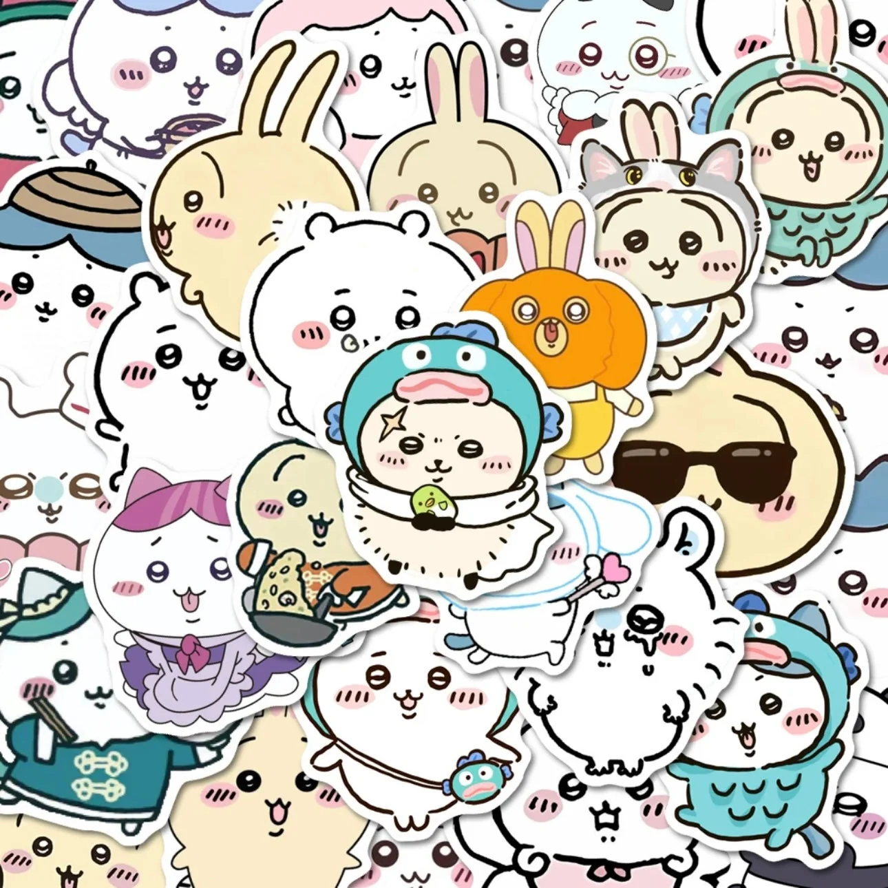 Japanese Cartoon ChiiKawa. Funny Daily Stickers Set Pieces