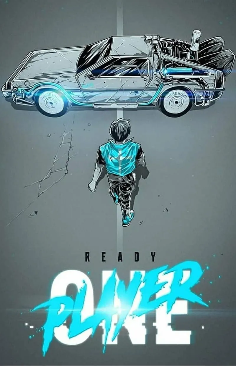 Ready Player One, back to the future, delorean, parzival, HD phone wallpaper