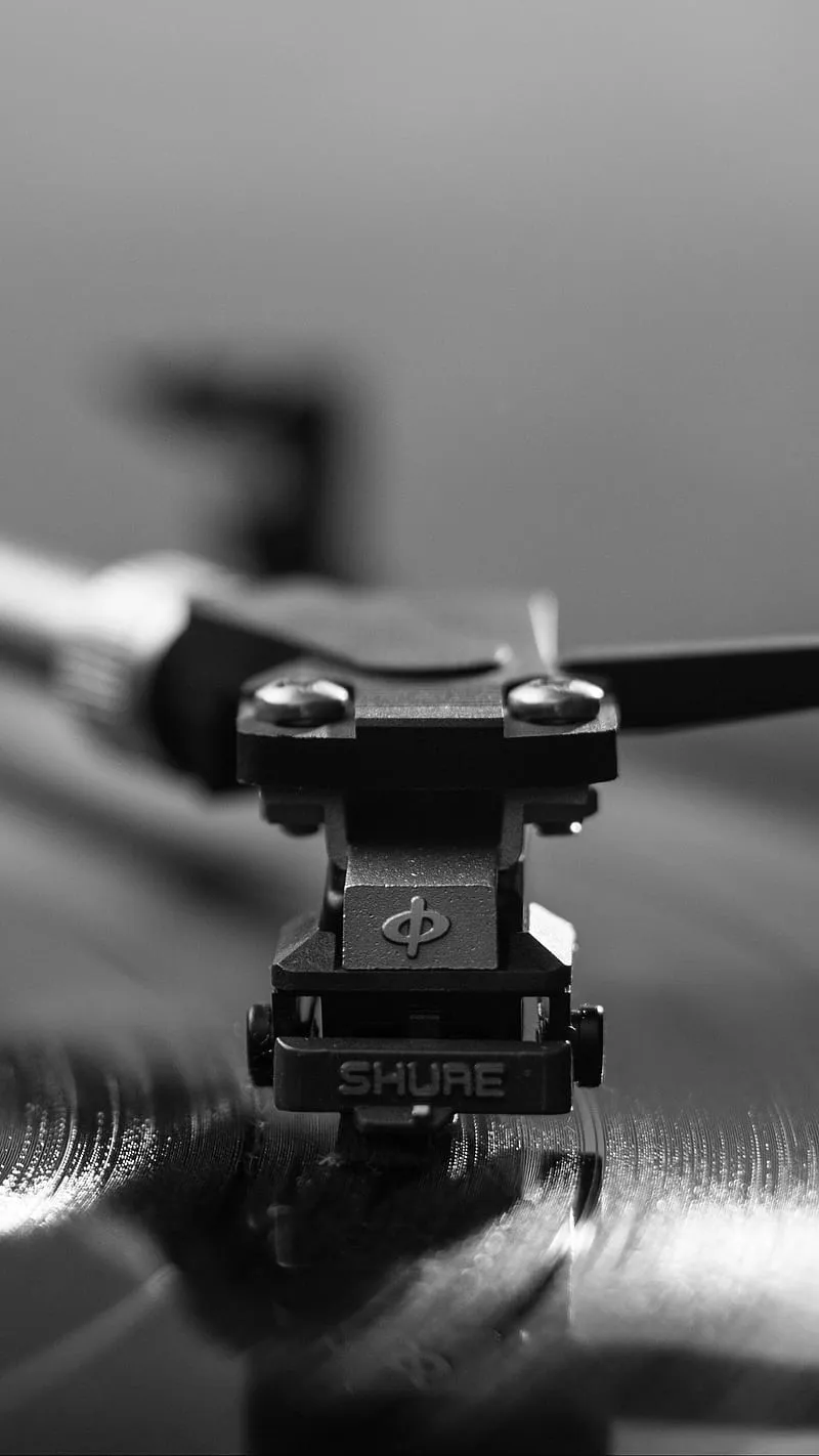 Black Record, tonearm, cartridge, bnw, vinyl, turntable, HD phone wallpaper