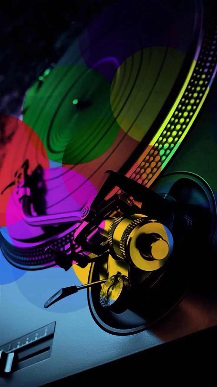 Colorful Record Player and Turntables Artwork. Dj wallpaper background, Vinyl dj aesthetic, Dj wallpaper hd