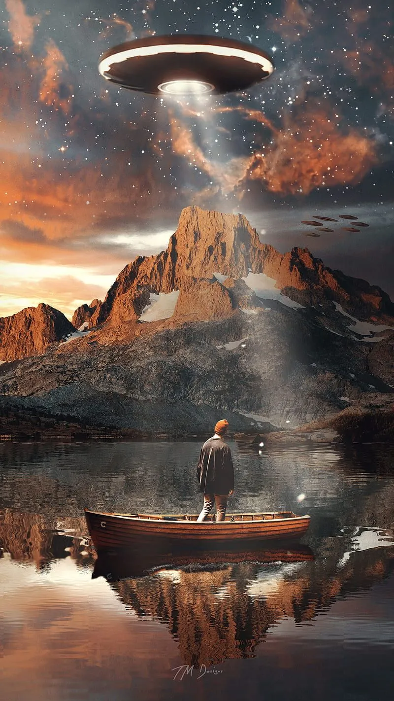Arrival, TM, Galaxy, Landscape, Sci Fi, Scifi, Space, Tmdesigns, Ufo, HD Phone Wallpaper