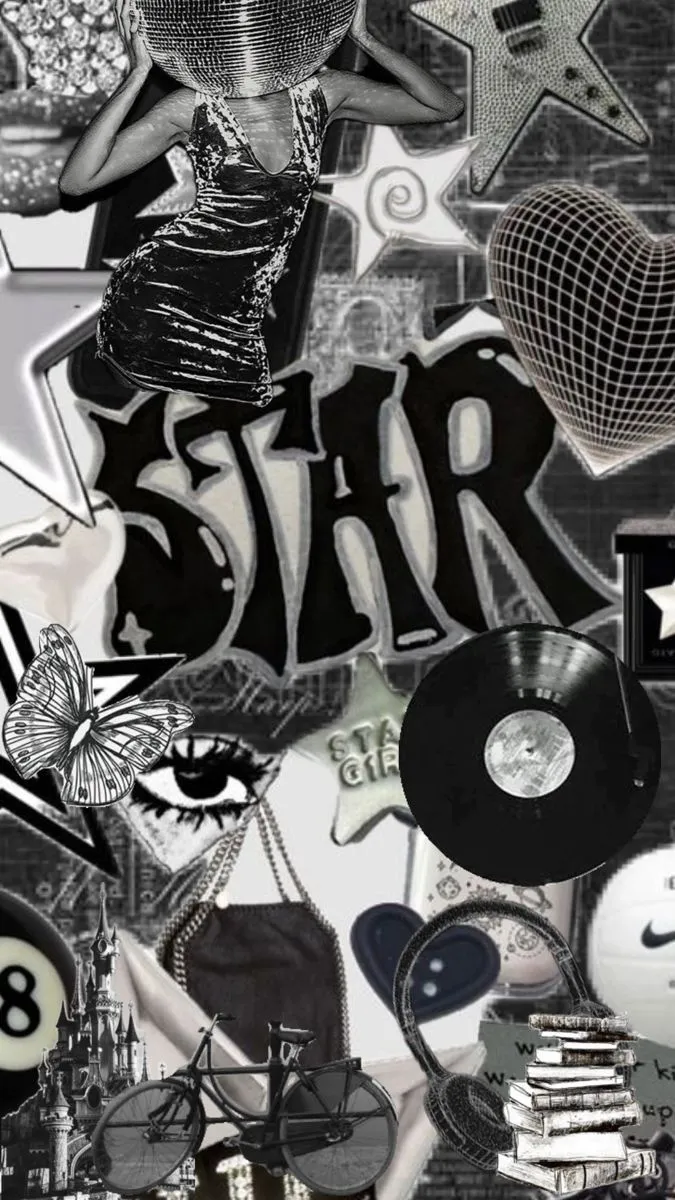 Black and white vintage collage background. Stussy wallpaper, Grey wallpaper iphone, Wallpaper iphone boho