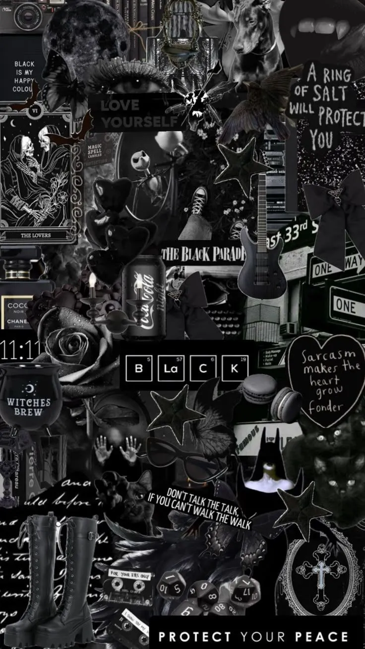 black #collage #wallpaper #fyp #aesethic