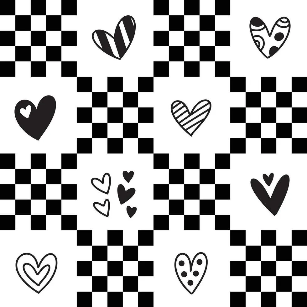 Black and White Y2K Wallpaper