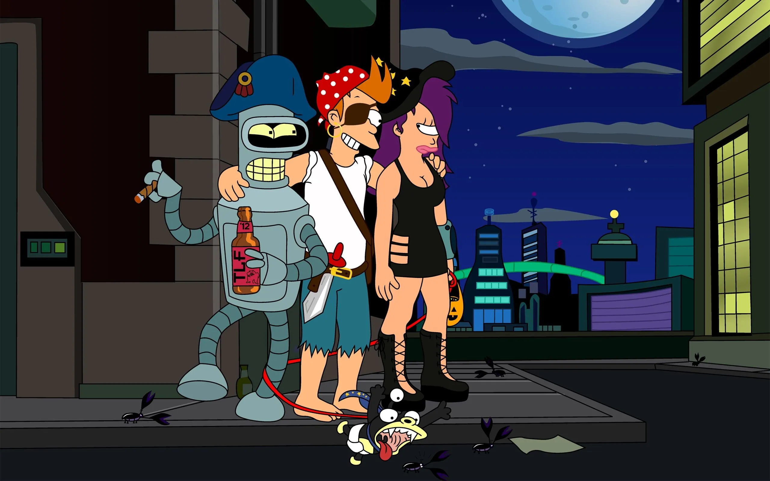 Bender, Philip J Fry and Leela from Futurama HD wallpaper