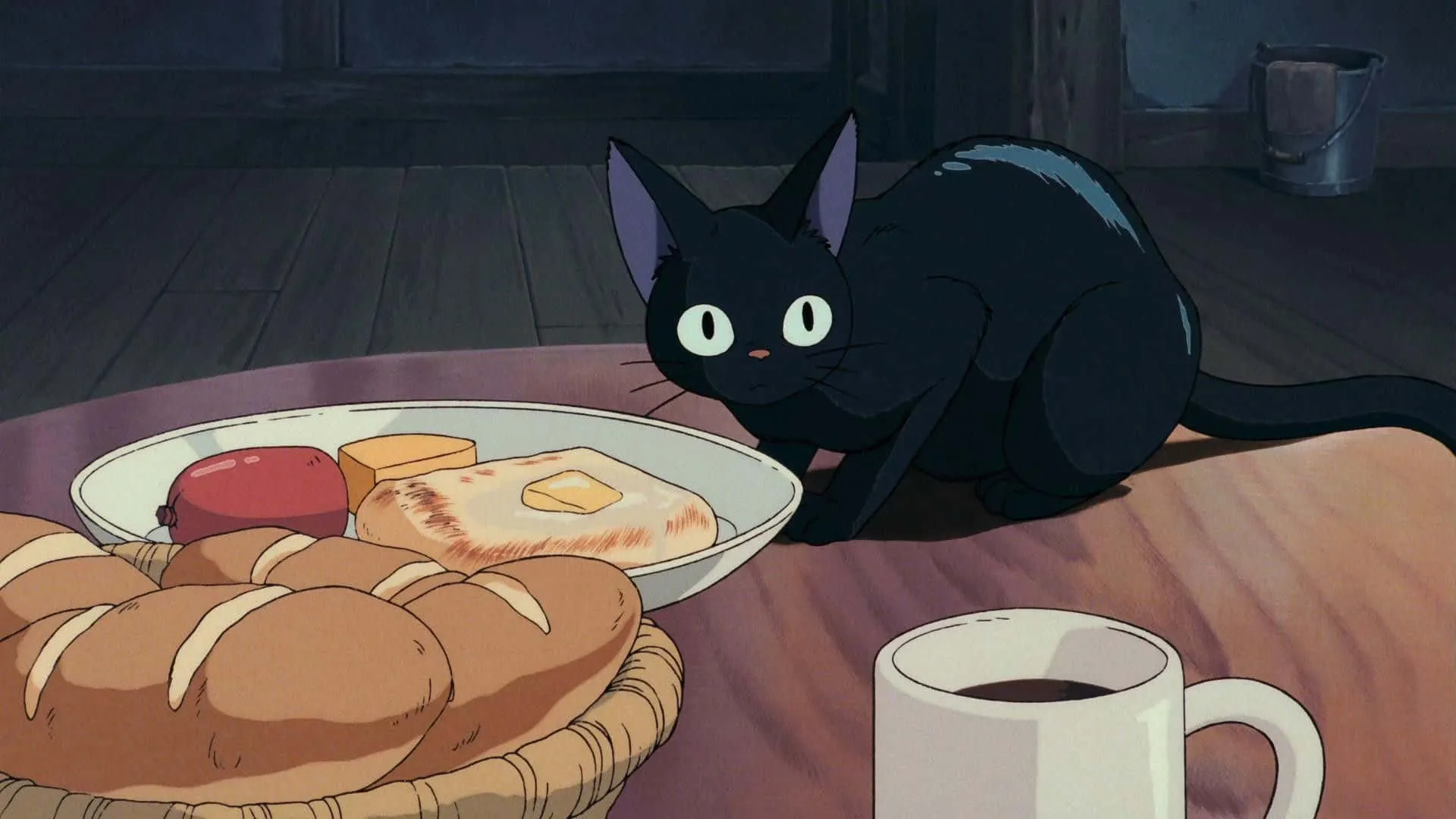 Download Jiji Cat Magical Black Cat Friend From Kiki's Delivery Service Wallpaper