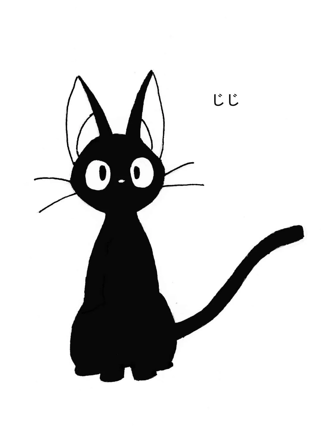 Download Jiji, the lovable black cat from Studio Ghibli's Kiki's Delivery Service Wallpaper