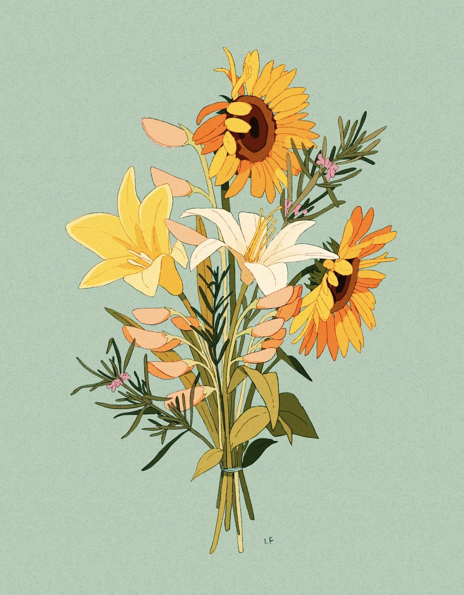 Libby, lilies, rosemary, and a fantasy flower commish