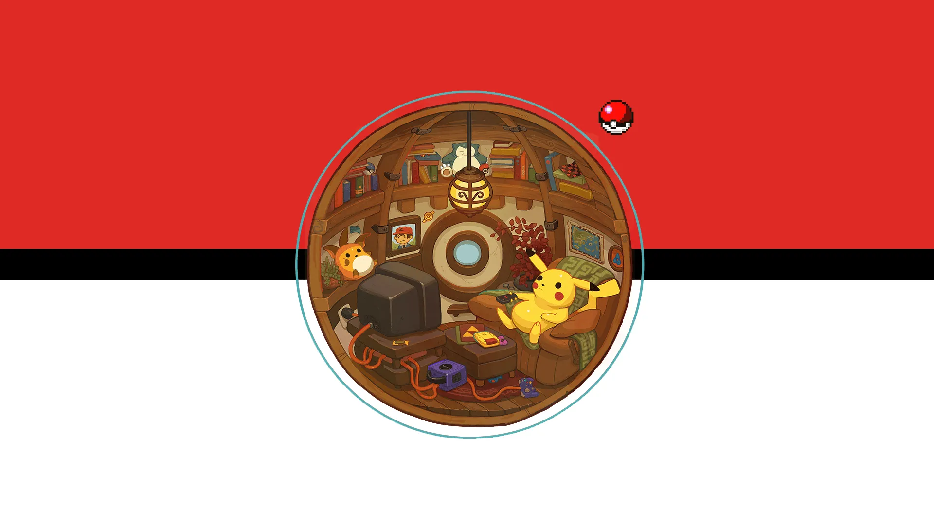 Raichu & Pikachu Cozy Pokéball HD Wallpaperx1080