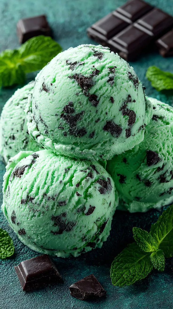 Mint Chip Green Ice Cream Wallpaper