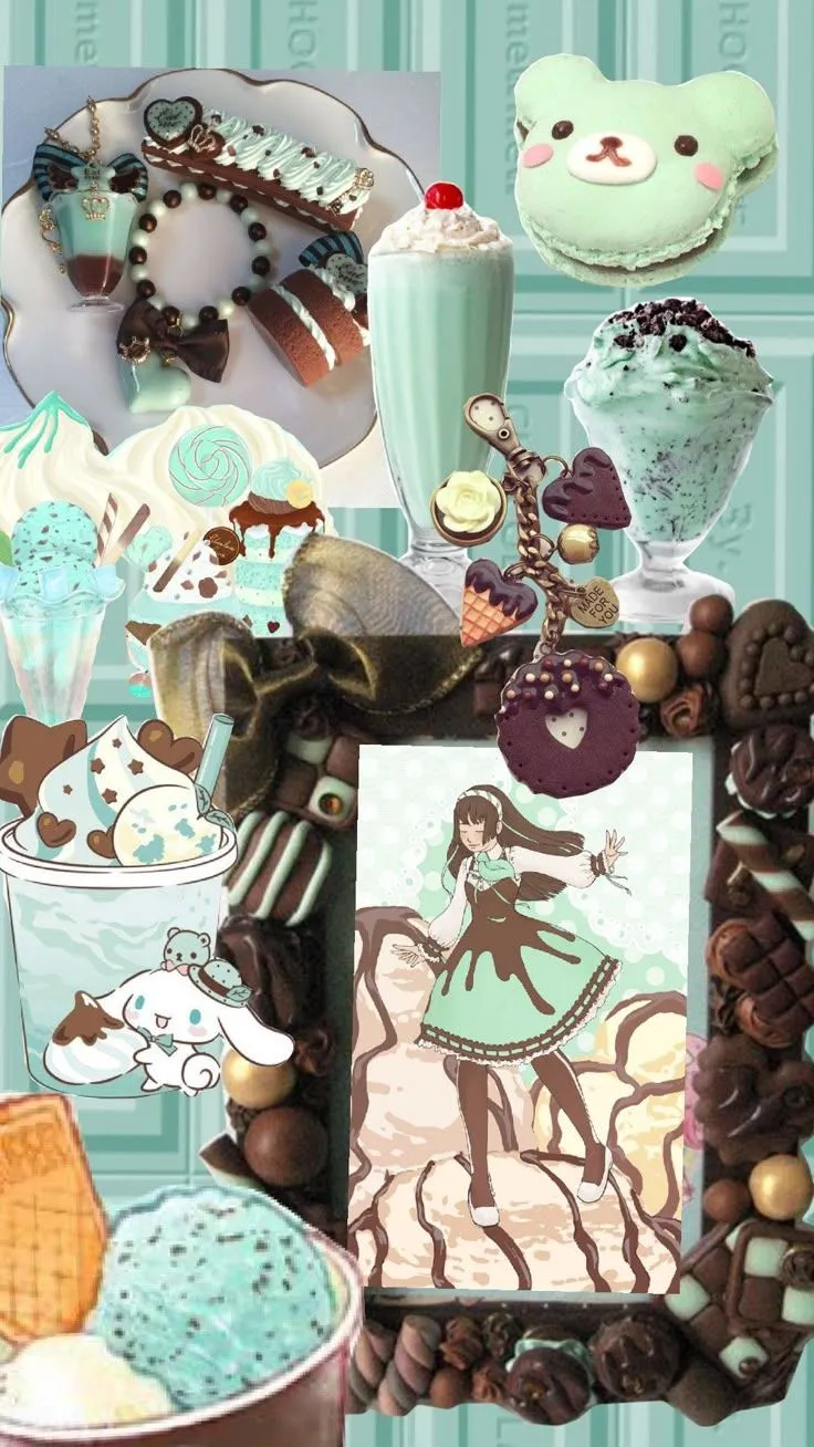 Chocomint Ice Cream. Mint chocolate chip wallpaper, Mint choco miku, Chocolate aesthetic wallpaper