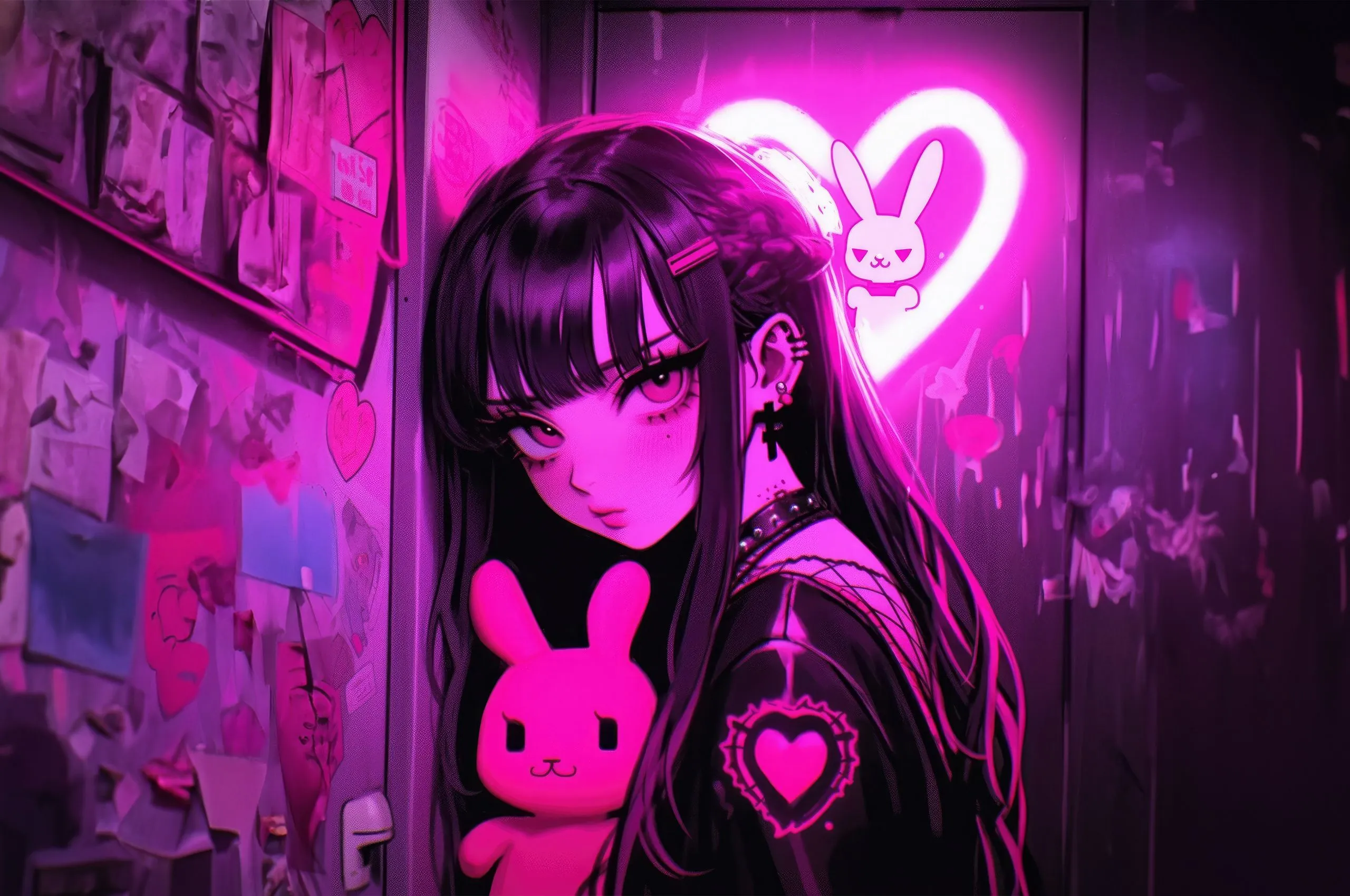 Kawaii Neon Anime Girl Chromebook Pixel , HD 4k Wallpaper, Image, Background, Photos and Picture