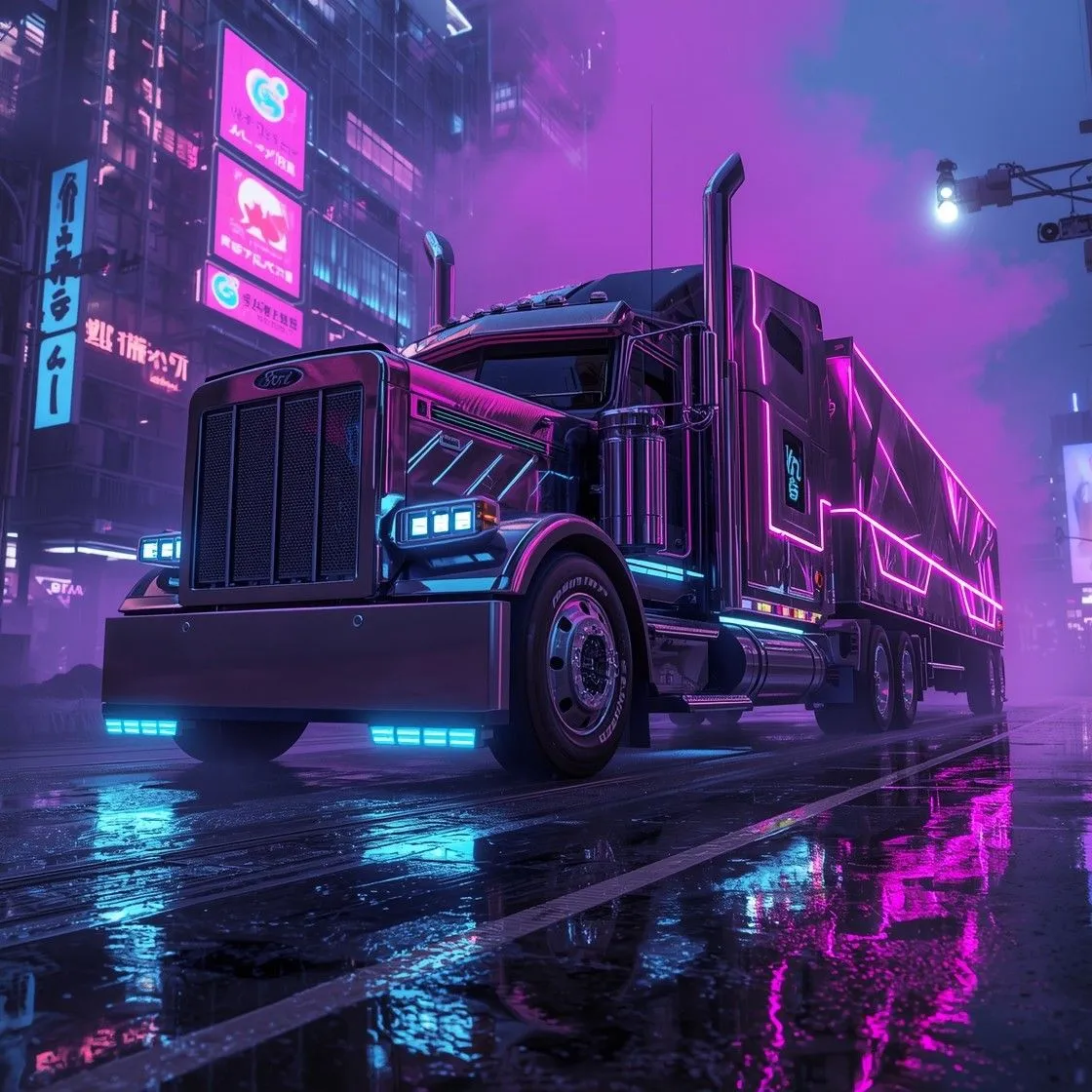 Download Neon Truck Future Image, Neon, Truck