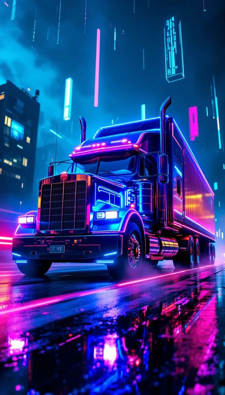 Download Neon Truck Future Image, Neon, Truck