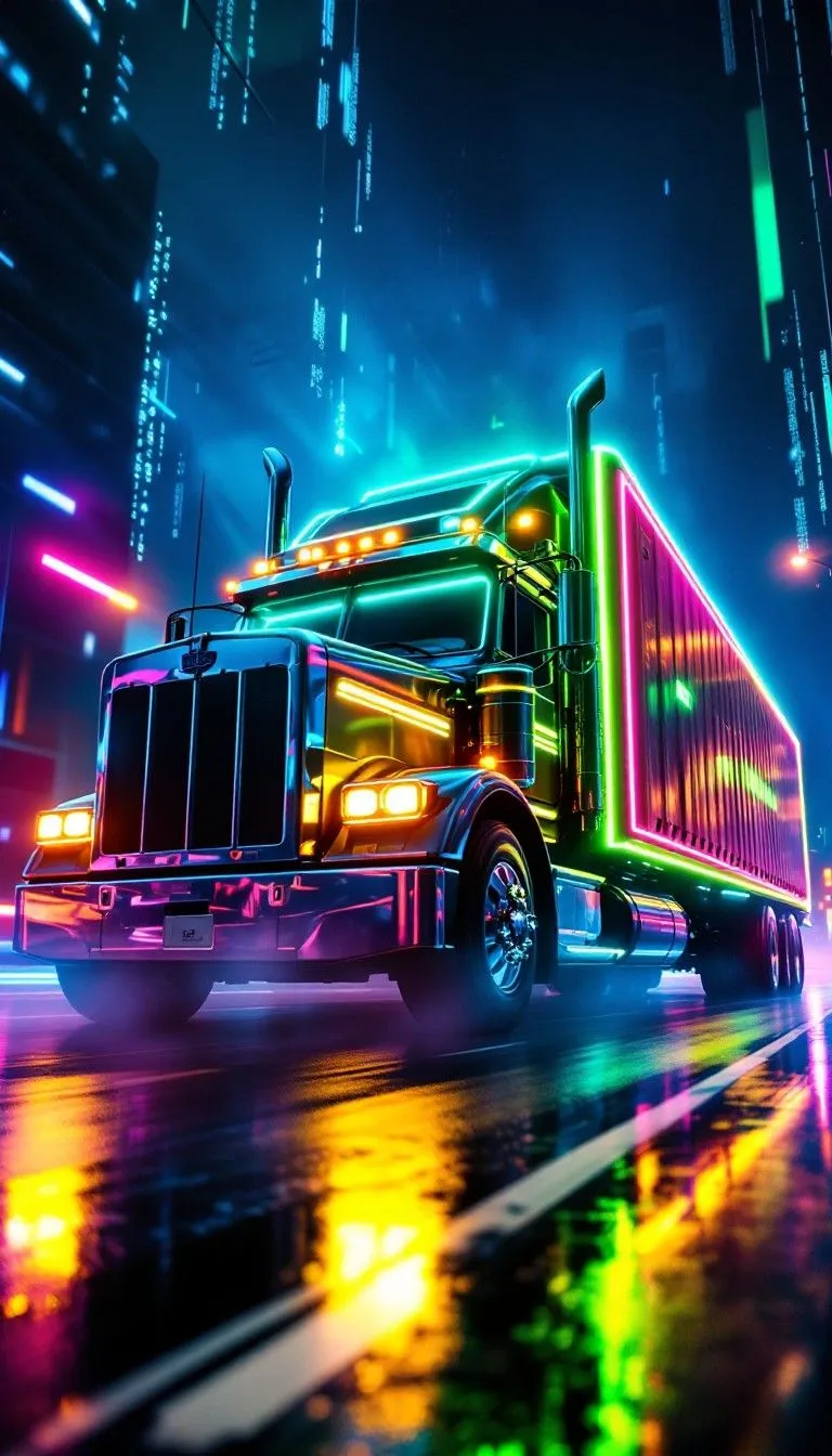Download Neon Truck Future Image, Neon, Truck