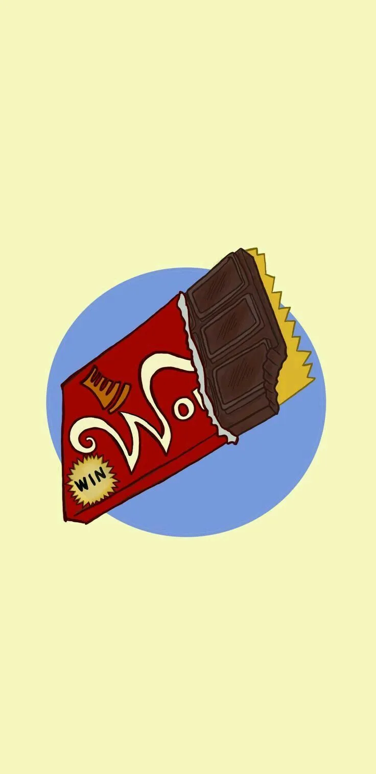 Wonka Chocolate Bar on Blue and Yellow Plate. Wonka bar wallpaper, Willy wonka bar drawing, Willy wonka the chocolate