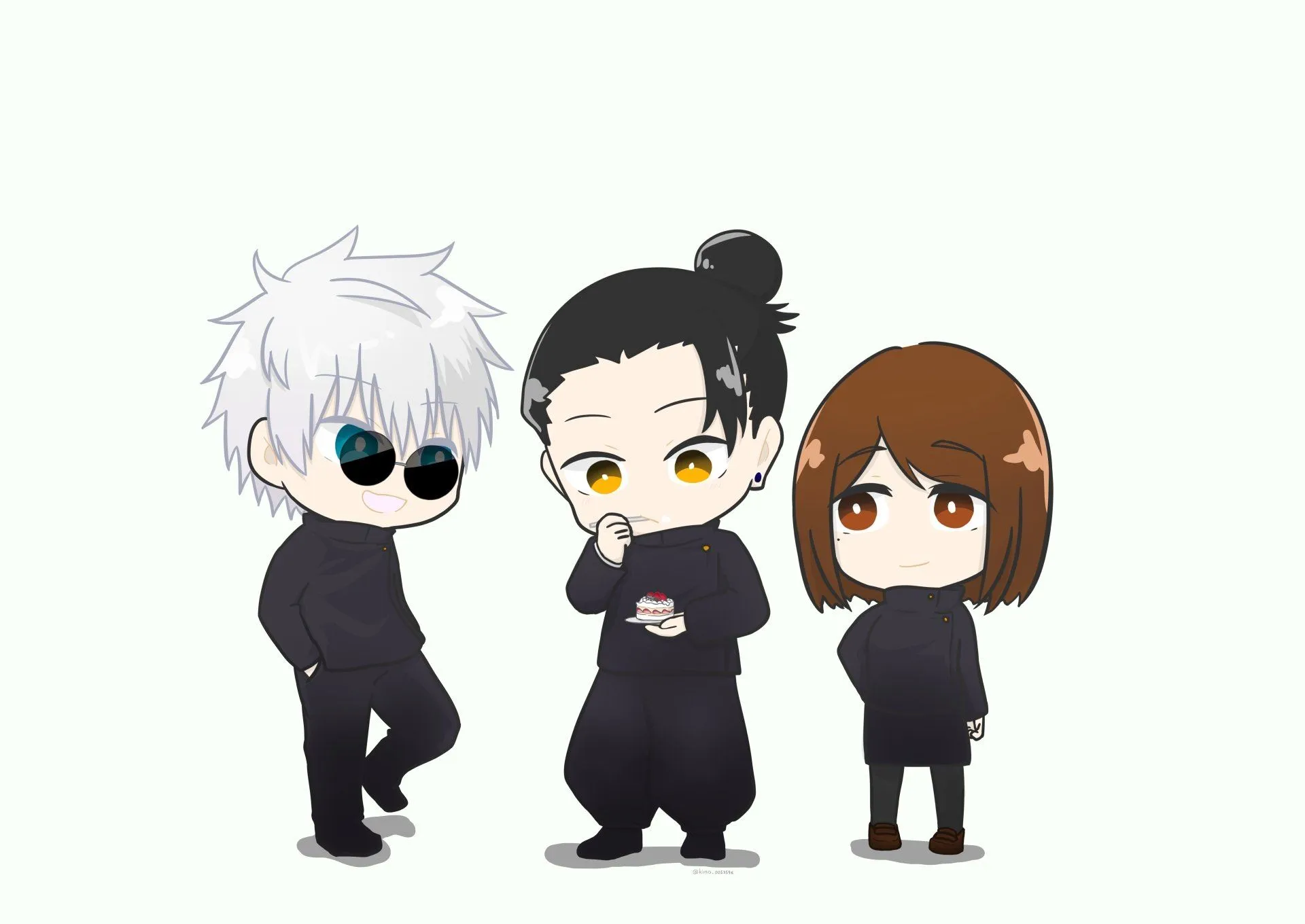 Jujutsu Kaisen Trio: Gojo, Geto & ShokoK Ultra HD Anime Wallpaper