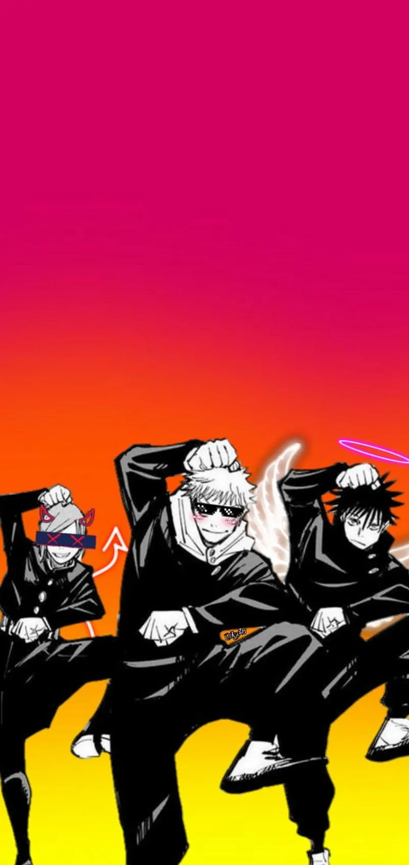 Jujutsu kaisen, anime, cartoon, dancing, jujutsu kaisen, megumi fushiguro, neon, HD phone wallpaper