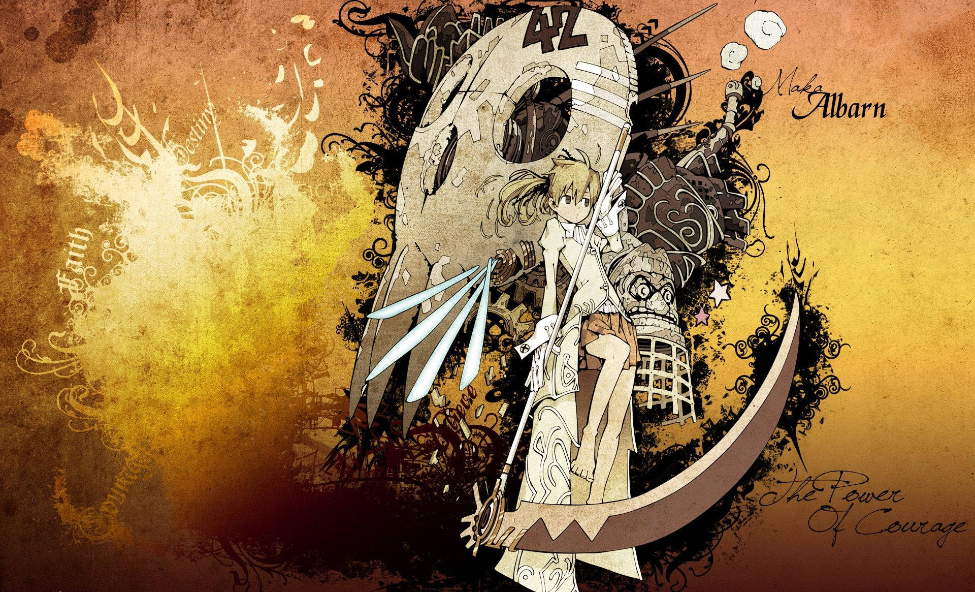 Download Soul Eater Maka Albarn Yellow Background Wallpaper