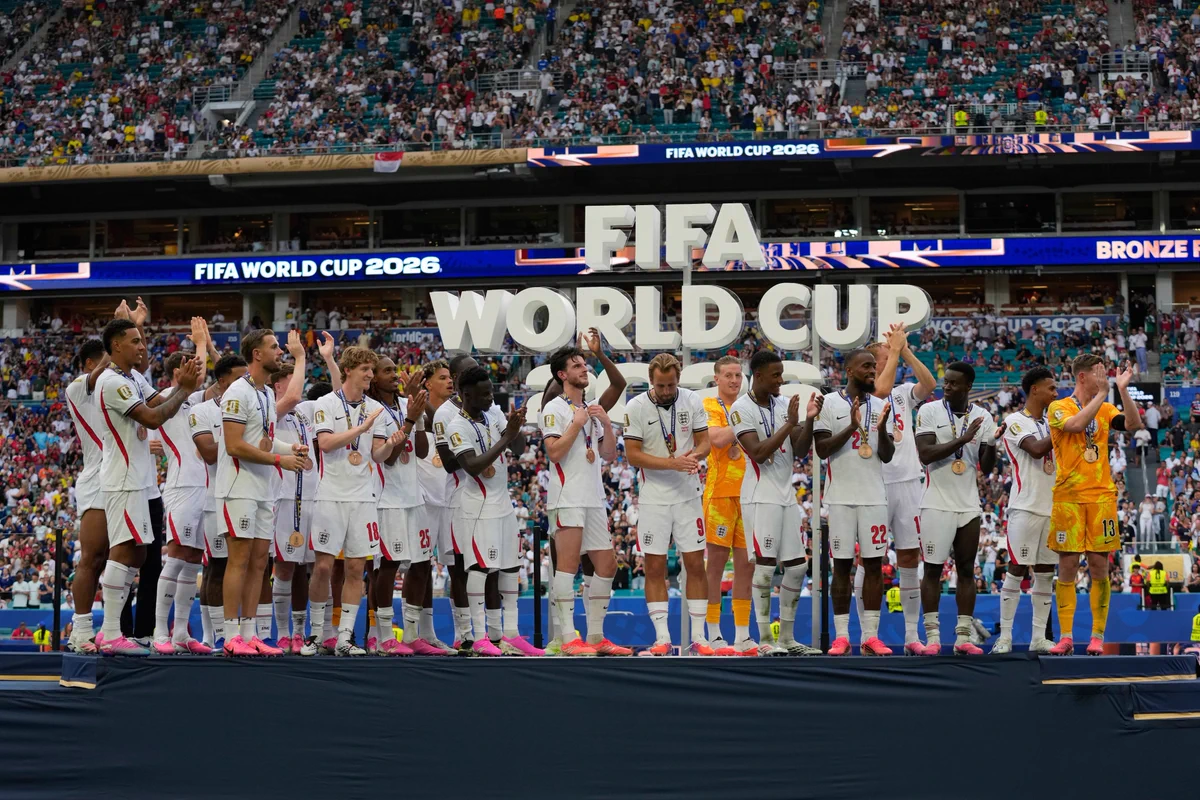Deccan Chronicle Players Pose For Photo With Their Medals After The FIFA World Cup 2026 Third Place Playoff Match Between France And England In Miami. Photo: AP