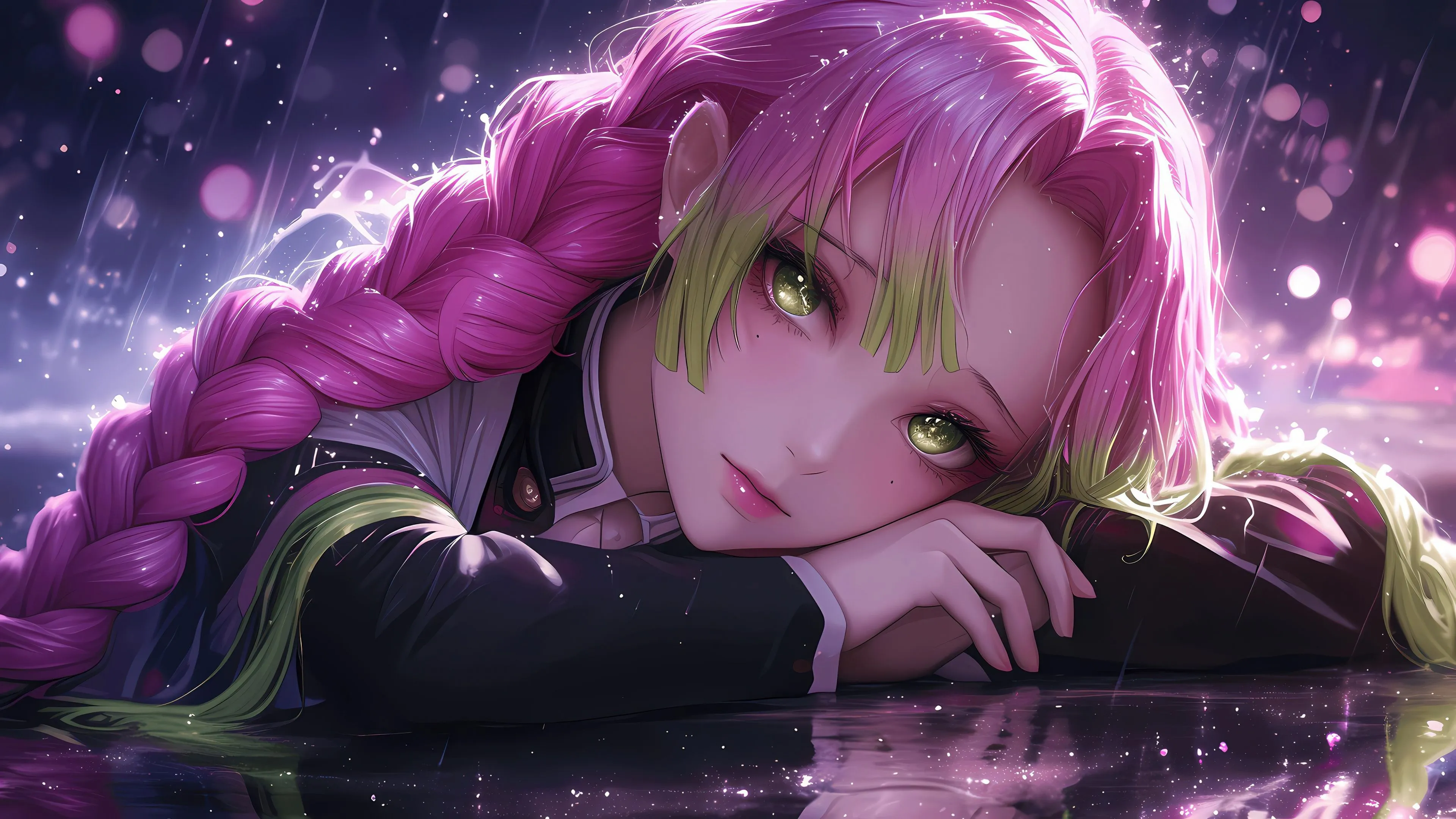 Mitsuri Kanroji Wallpaper 4K, Jujutsu Kaisen, Pink aesthetic
