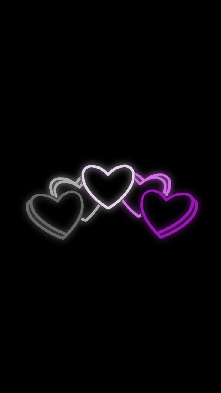 Aromantic Asexual Wallpaper. Neon Heart Decor, Neon Heart Lights On Black Background, Heart Iphone Wallpaper