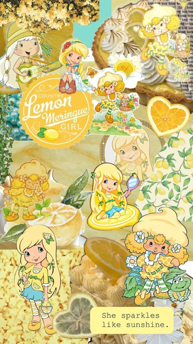 Strawberry shortcake cartoons wallpaper, Lemon meringue aesthetic, Strawberry shortcake wallpaper