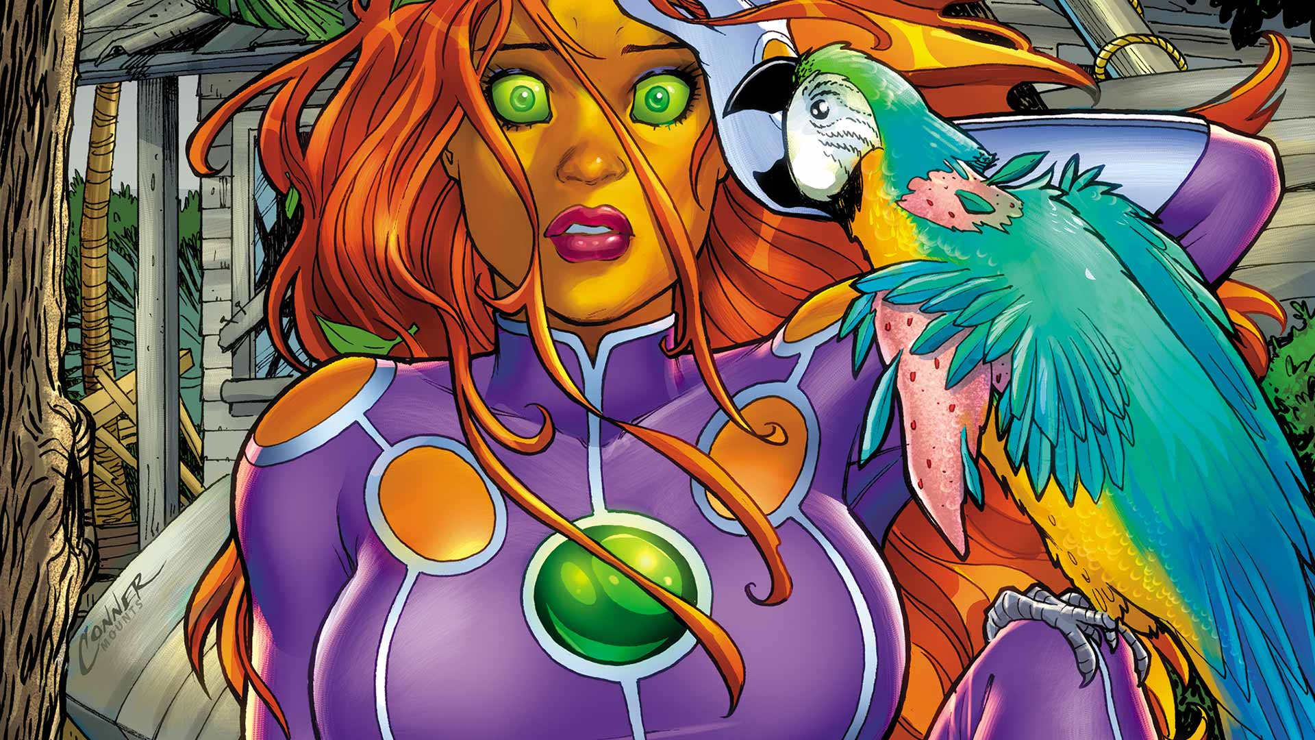 Download DC Comics Starfire (DC Comics) Comic HD Wallpaperx1080