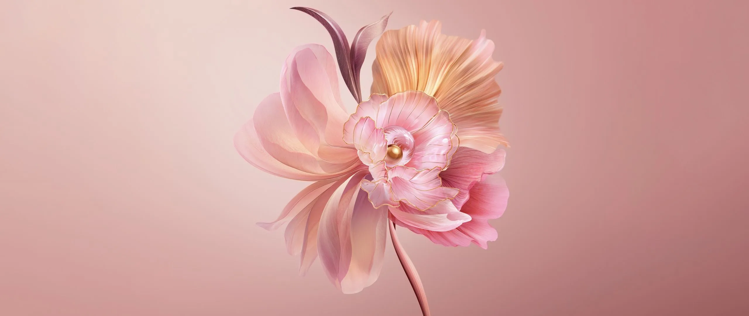 Abstract flower Wallpaper 4K, Pastel red, Floral, Pink, Honor