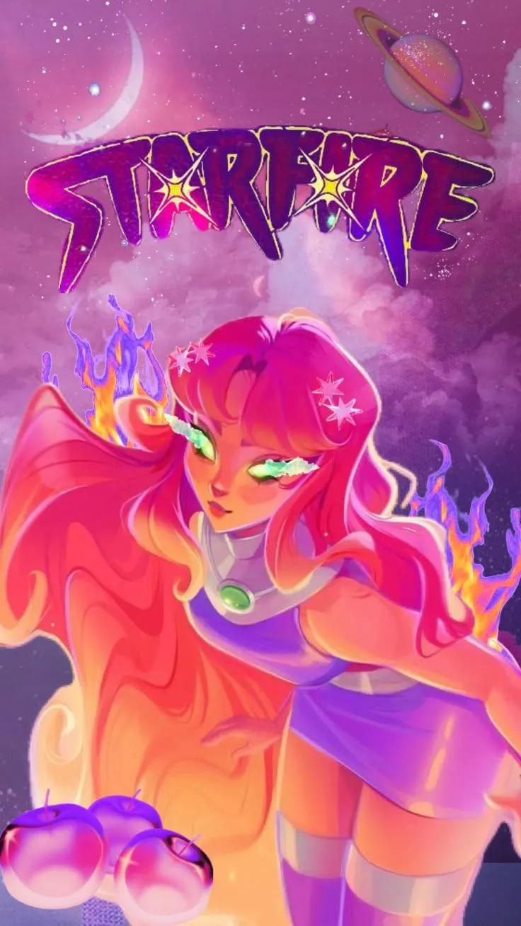 #starfire. Starfire aesthetic wallpaper, Fire star, Starfire comics wallpaper