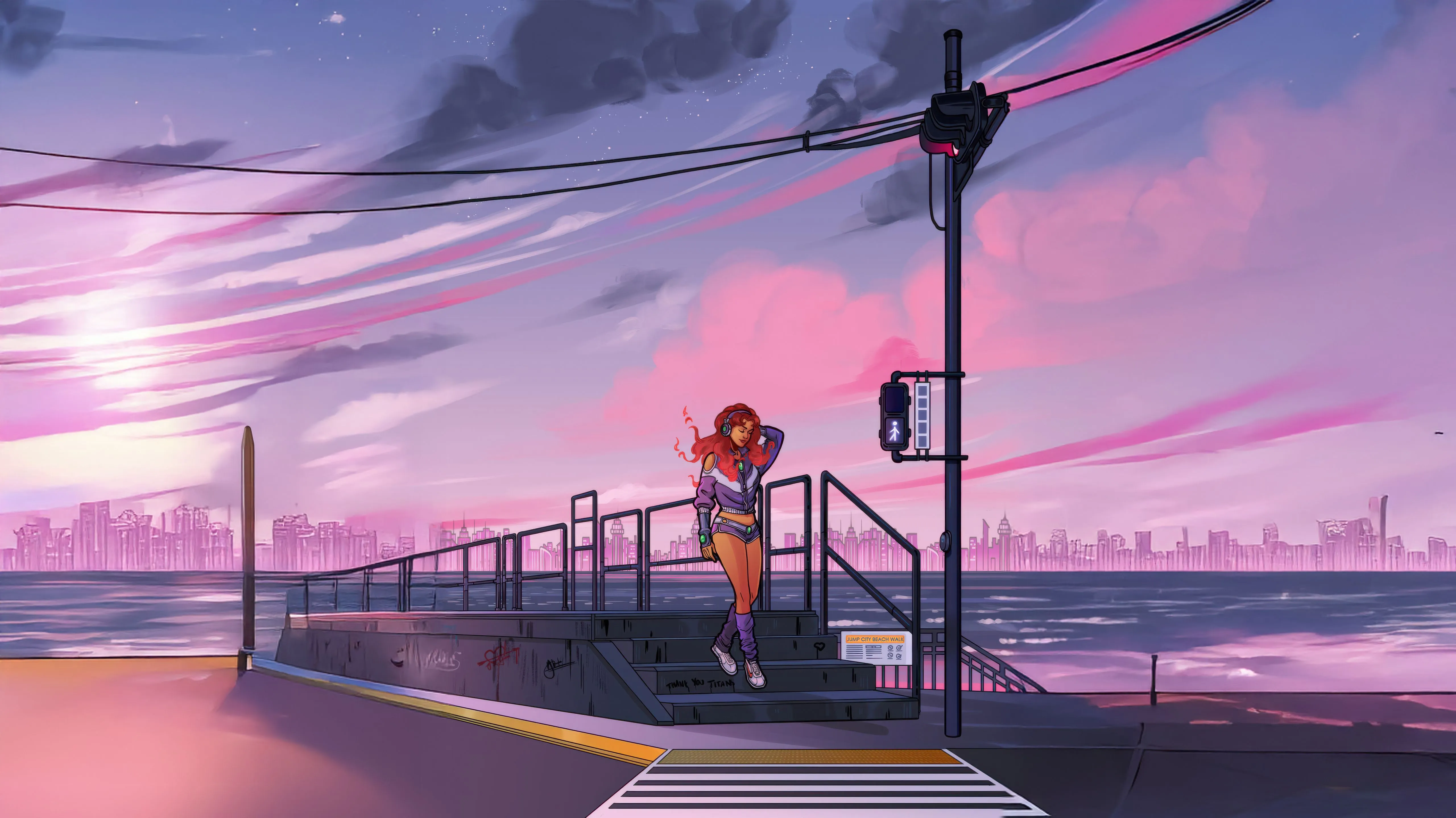 Titan Off Duty Starfire In Style Wallpaper, HD Artist Wallpaper, 4k Wallpaper, Image, Background, Photos and Picture