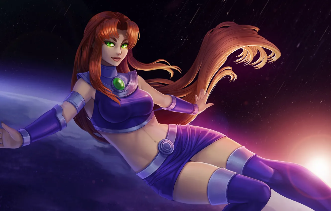 Free girl, space, art, DC Comics, Starfire wallpaper for desktop and phone