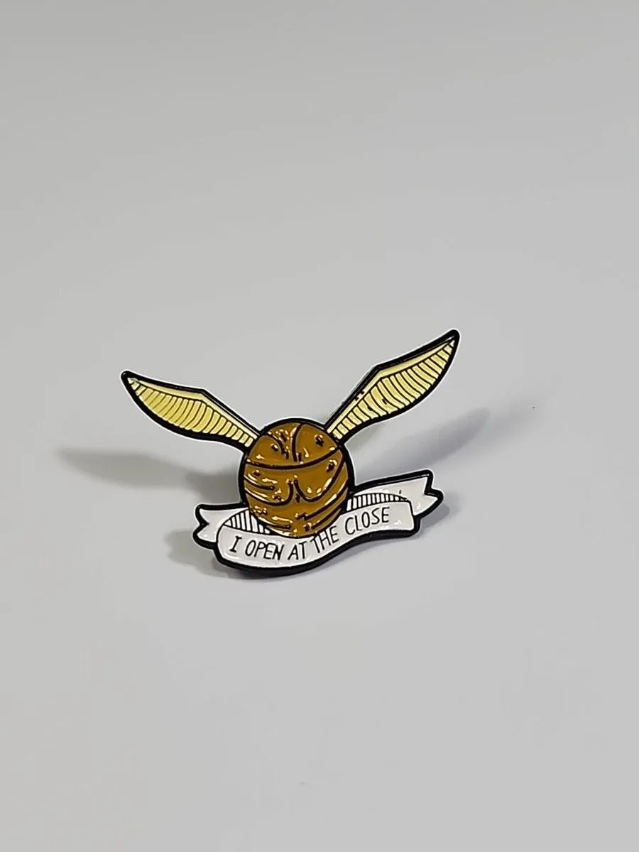 I Open At the Close Golden Snitch Lapel Pin Harry Potter and the Deathly Hallows