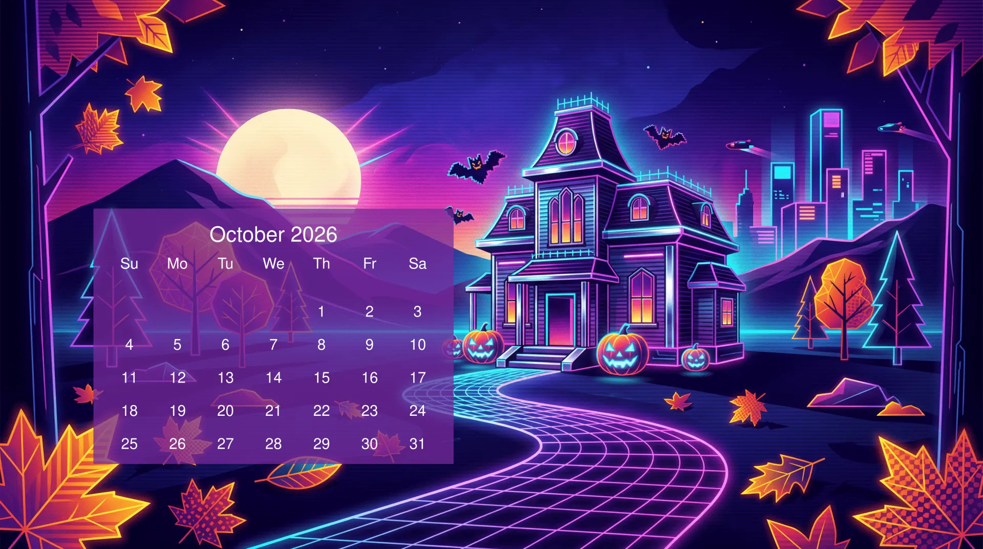 Download October 2026 Calendar 4k Ultra HD Wallpaper