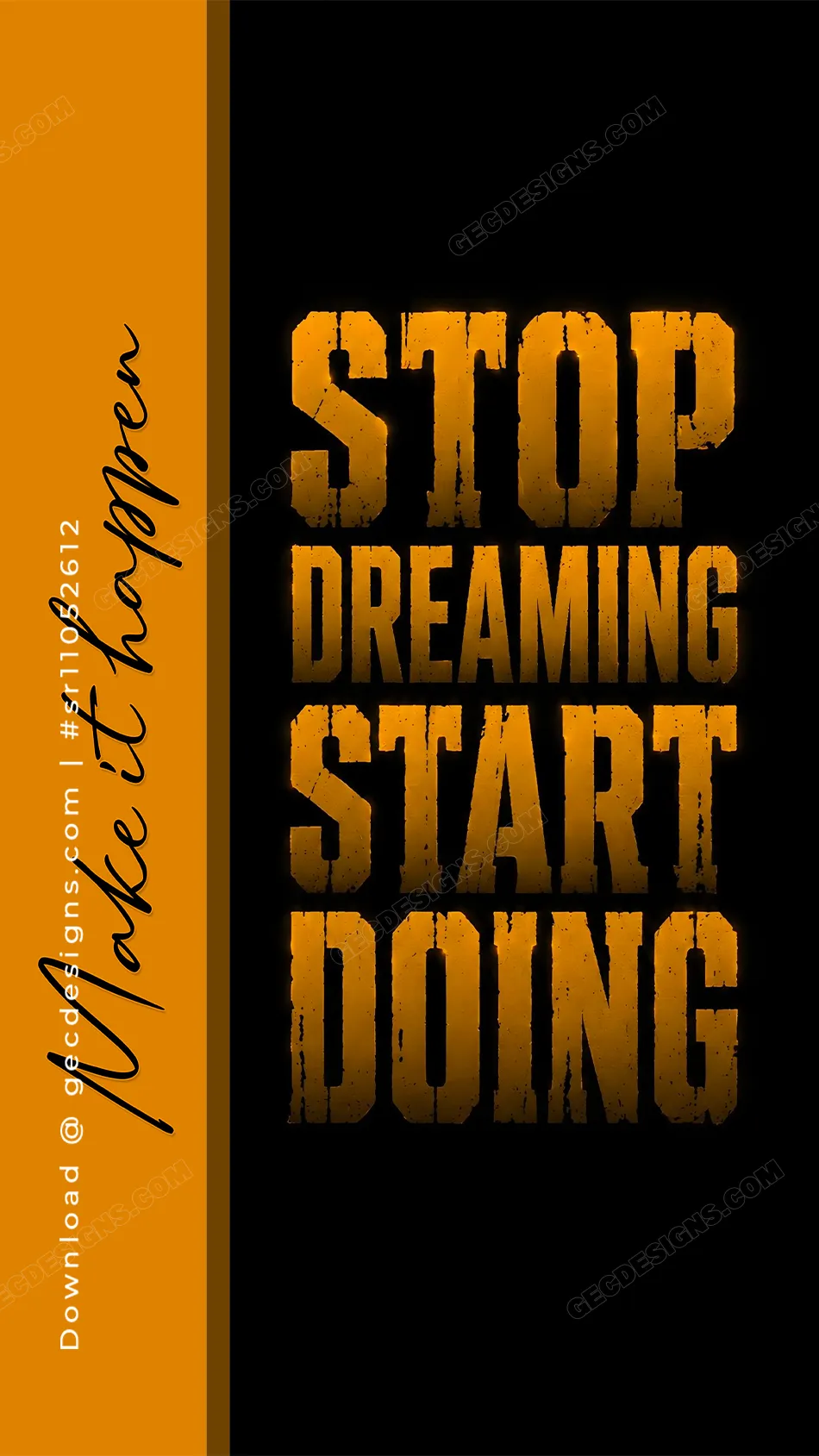 Motivational iPhone Wallpaper with Stop Dreaming Start Doing Quotes: Free & Premium Creative Assets