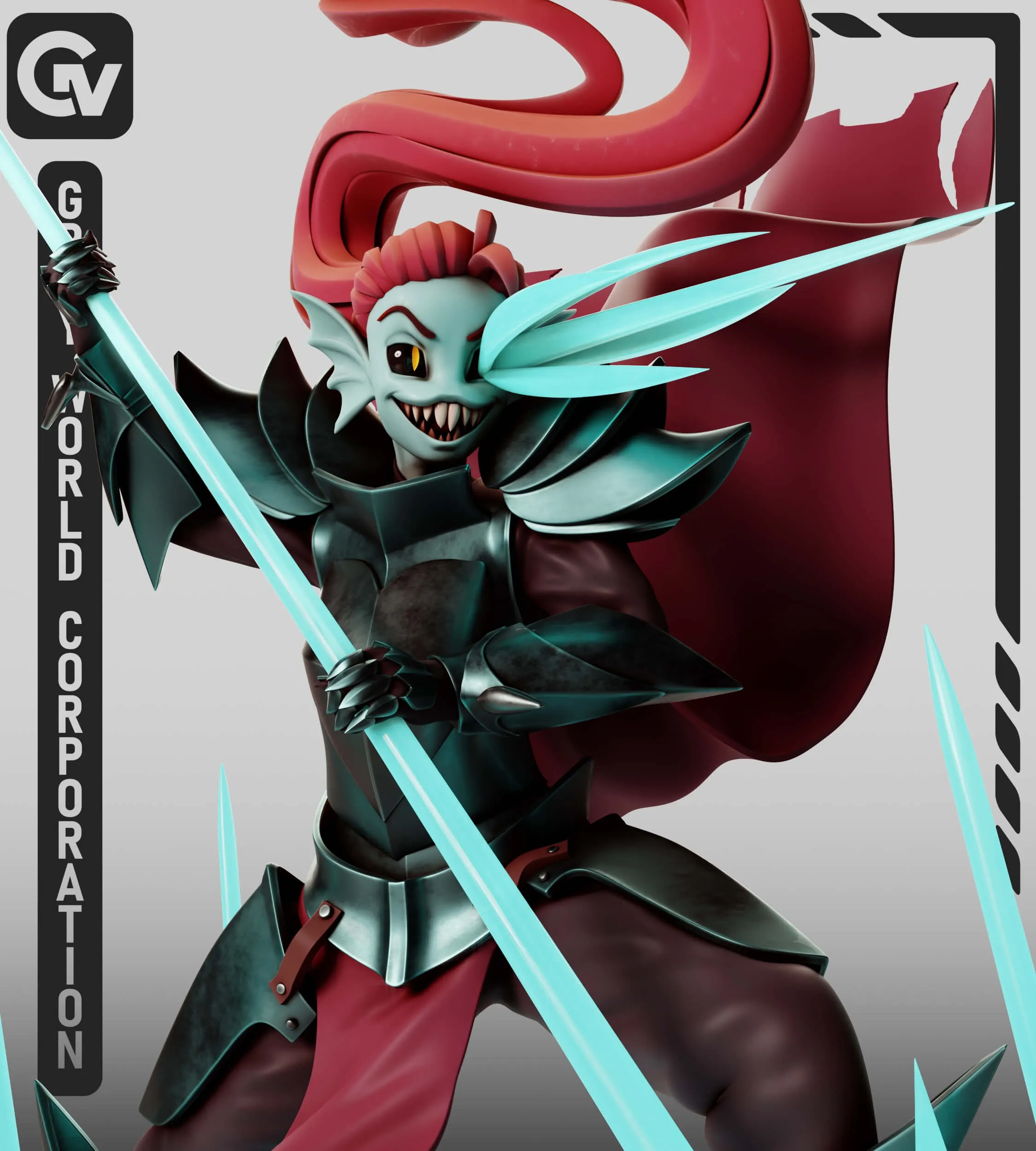 Undyne 3D Model by Gray World Corporation