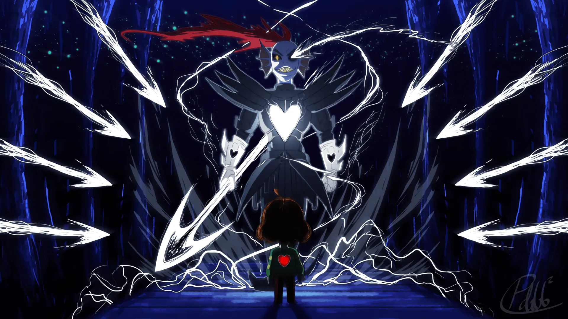 Undertale: Undyne the Undying vs Frisk HD Wallpaper
