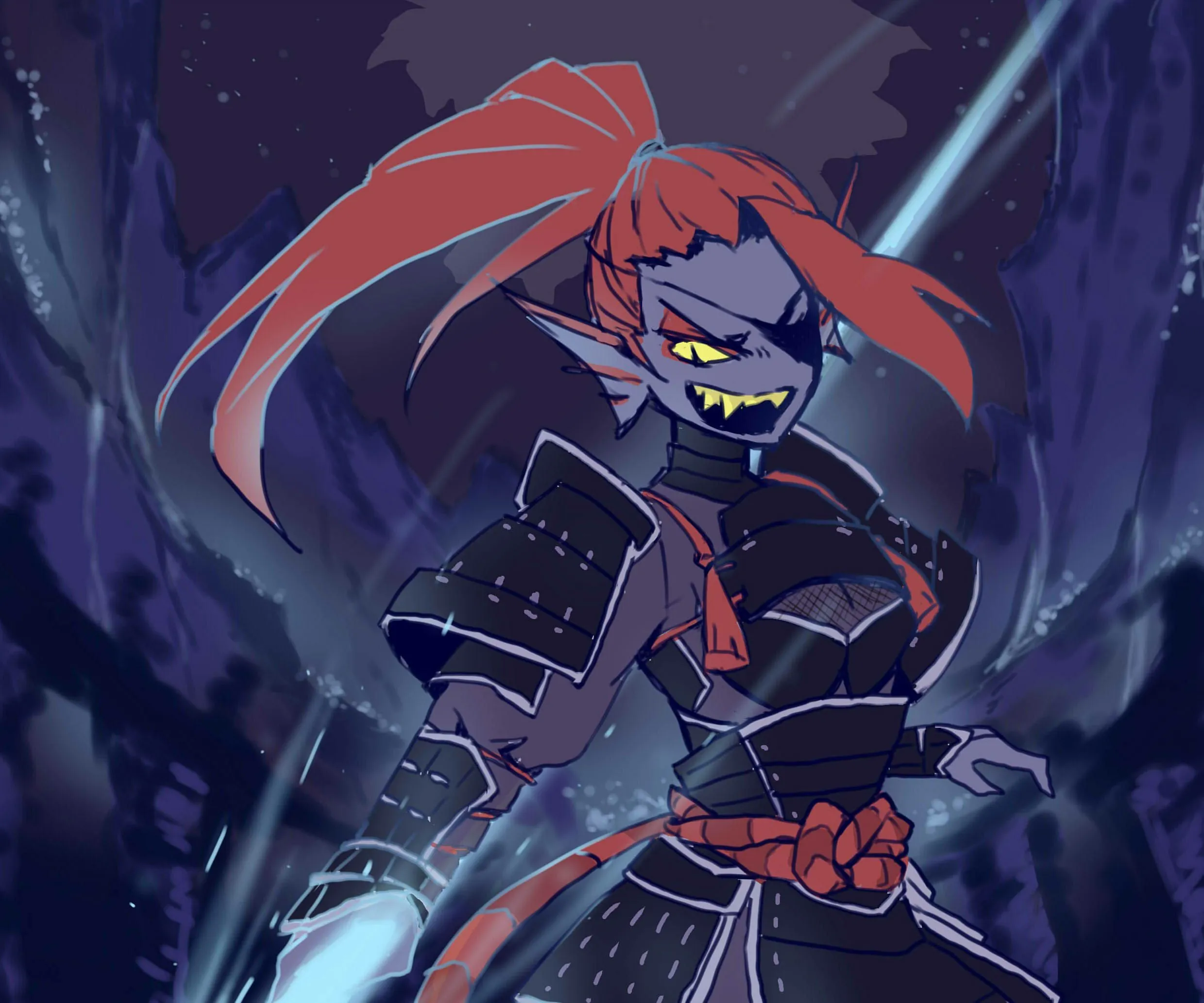 Undyne Unleashed: HD Undertale Warrior Wallpaperx2066