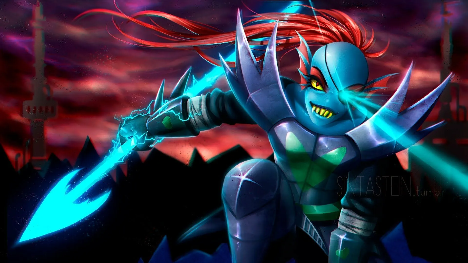 Download Undyne (Undertale) Video Game Undertale HD Wallpaperx1080