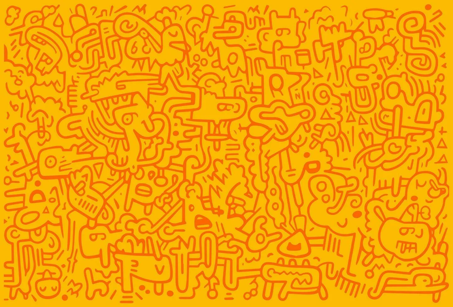 doodle hand drawn simple trendy wallpaper , doodle art pattern vector