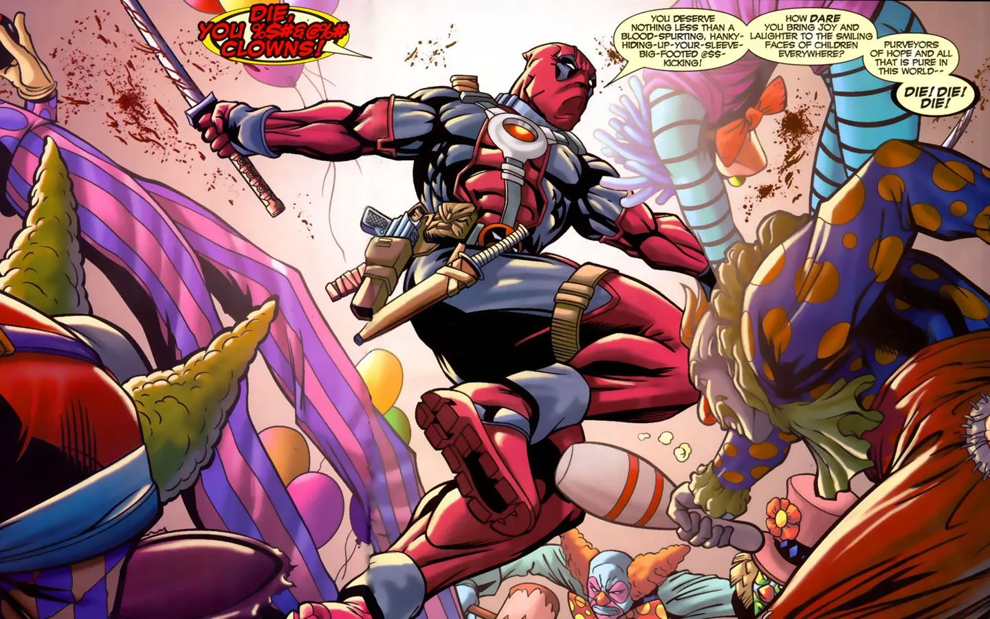 comics, Clowns, Deadpool, Wade, Wilson, Marvel, Comics Wallpaper HD / Desktop and Mobile Background