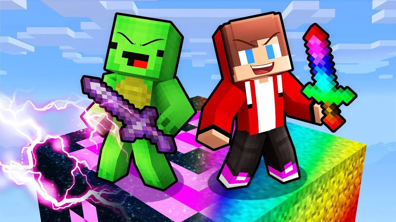 Mikey vs JJ Super One Block in Minecraft (Maizen)