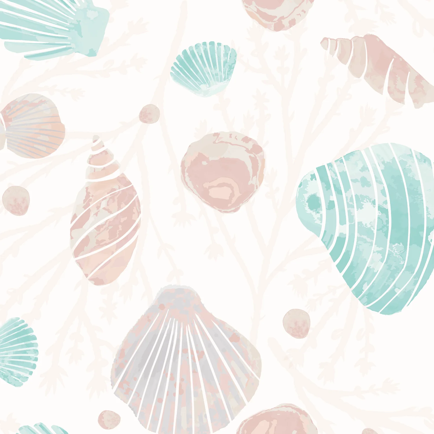 Coastal Seashells Wallpaper