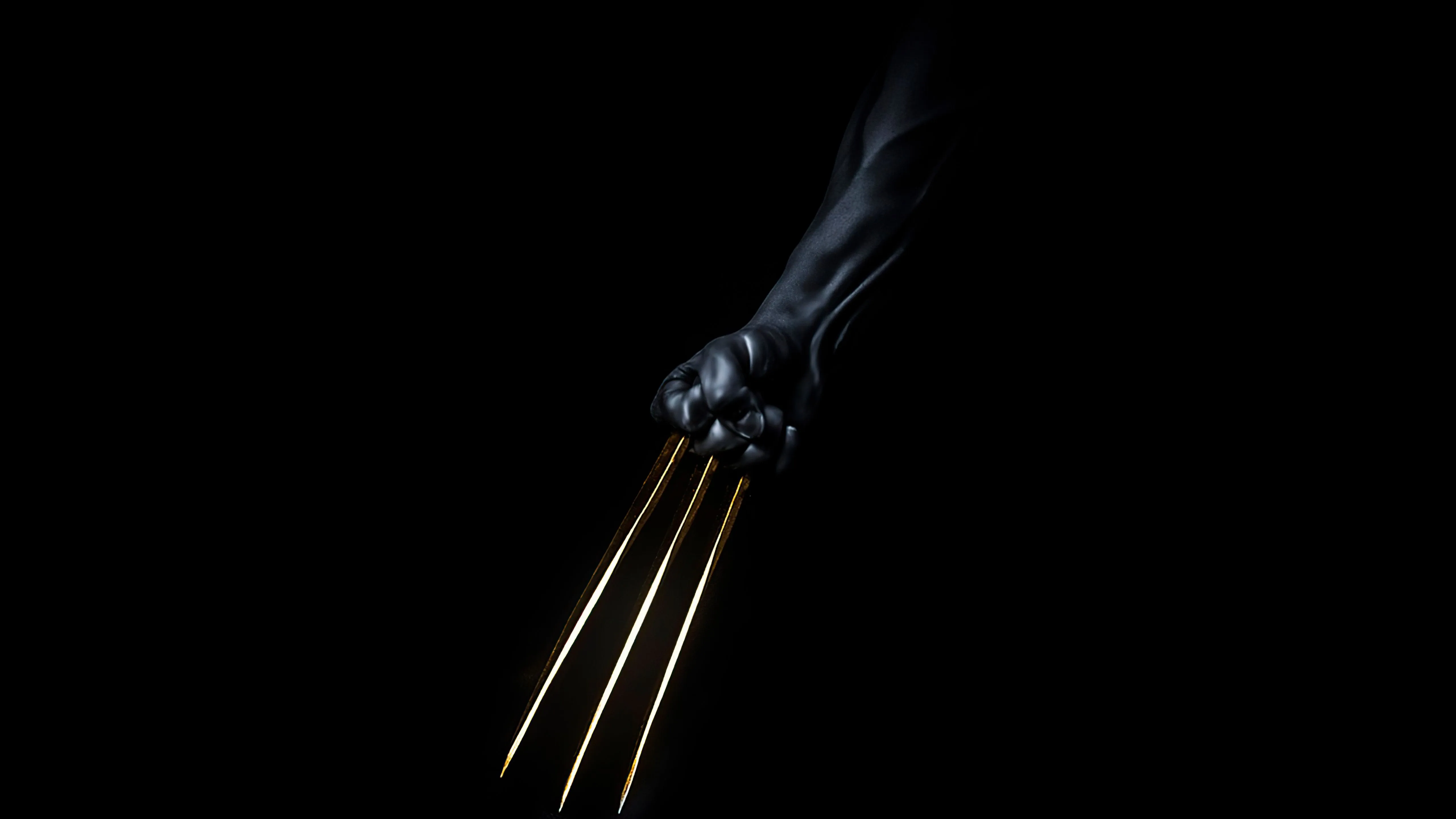 Wolverine Gold Claws Dark Wallpaper, HD Minimalist 4K Wallpaper, Image and Background