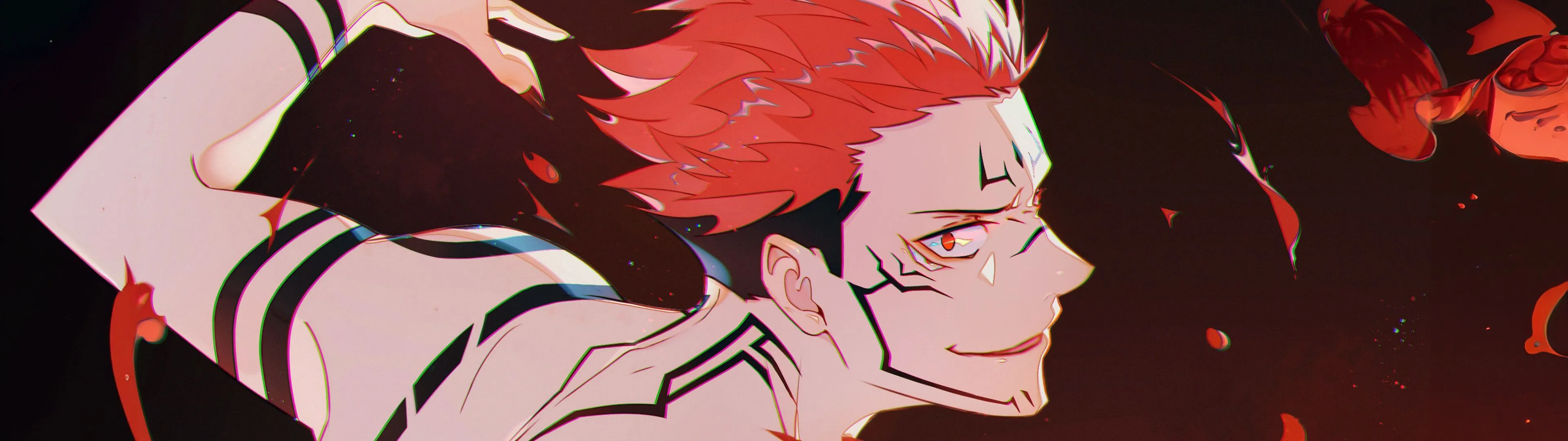 Sukuna Wallpaper 4K, Orange aesthetic, Jujutsu Kaisen