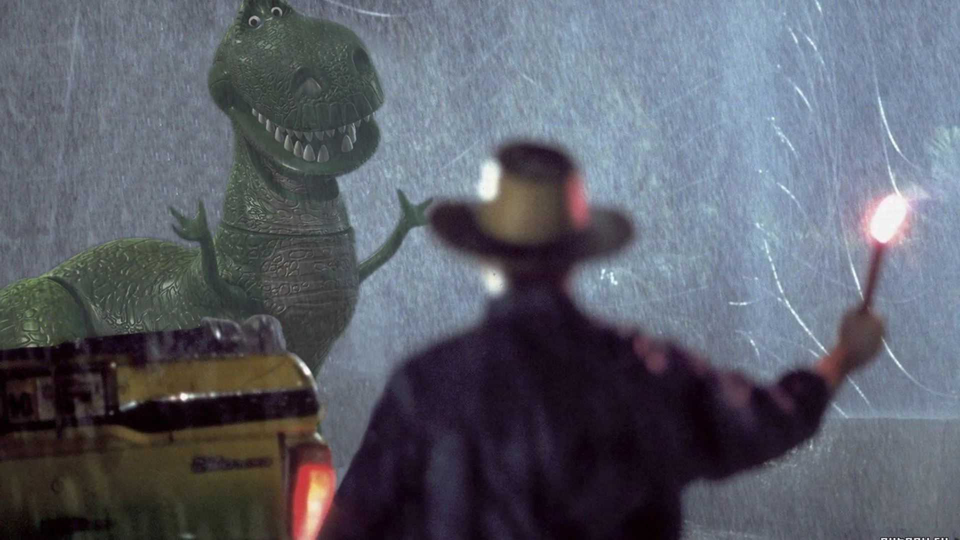 Toy Story, Toy Story 2, Toy Story 3, Tyrannosaurus rex, T Rex, Jurassic World, Jurassic Park, Humor, 1920 Wallpaper HD / Desktop and Mobile Background