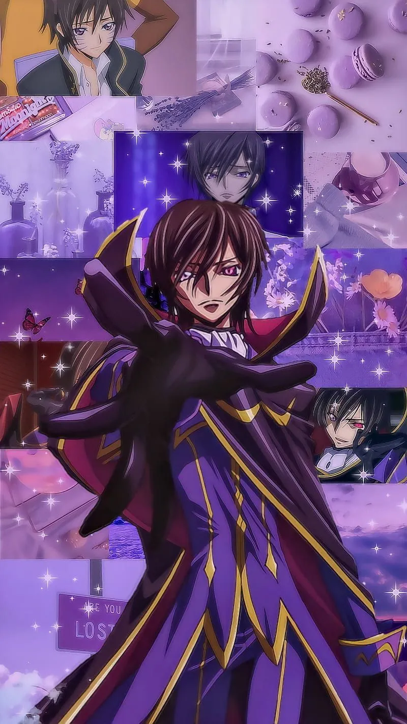 Lelouch Vi Britannia, aesthetic, anime, code geass, edit, purple, HD phone wallpaper